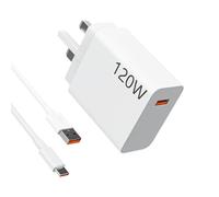 XiaoMi Cargador 120W Rápido Cargador para XiaoMi 14, 13, 12, 13t, 12t, 12s, Redmi Note K70, K60, K50, 12, 11ProPlus, Black Shark 3, 4, 5, Poco F4, 2M 6A USB Tipo C Cable