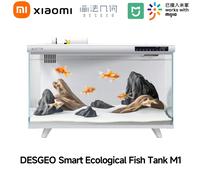 XIAOMI DESGEO smart fish tank integrated ecological self-circulation small desktop fish tank white M1 Mi Home APP smart control Add UK Adapter