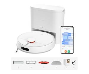 XIAOMI H40 Robot Vacuum Cleaner with Self Empty Station, 10000 Pa Suction | Compact Station Design with 4L Dust Bag, Up to 90 Days Hands Free Cleaning, Dual Anti-Tangle System, App and Voice control