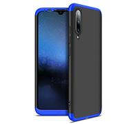 Xiaomi Mi A3 360 Case Slim Fit Thin Shockproof +Tempered Glass Screen Protector Cover ZSCHAO Case Xiaomi Mi A3 Hard Case Full Body Tough rugged light mate bumper shell skin for Xiaomi Mi A3 Black+Blue