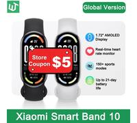 Xiaomi Mi Smart Band 10 Global Version 1.72" AMOLED Health Monitoring 21 Day Battery 5ATM Waterproof Smartwatch Sports Bracelet Black n blue strap