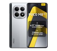 XIAOMI POCO M8, Smartphone 8+512 GB, 6.77" 120Hz FIoW AMOLED Display, Snapdragon® 6 Gen 3, 50MP AI Dual Camera System, 7.35mm Sleek 3D-Curved Design, Silver, Warranty 2 years, Charger Not Included