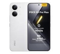 POCO X8 Pro Max, Smartphone 12+512 GB, Flagship Dimensity 9500s, 8500mAh (typ) battery, ultra-bright AMOLED display, 50MP Light Fusion 600 with OIS, White, 1 year extra warranty, Charger Not Included