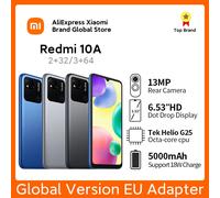 Xiaomi Redmi 10A Global Version Original Smartphone 2GB+32GB/4GB+128GB MTK Helio G25 6.53" 5000mAh 13MP Camera 10W Fast Charging 4GB 128GB Gray