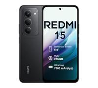 XIAOMI Redmi 15 4G 8+256GB Smartphone - 7000mAh Battery | 6.9" FHD+ 120Hz Screen | Snapdragon 685 | 50MP Dual Camera | 33W Fast Charging | Quad-Curve Design (Black)(No power adapter included)