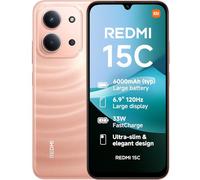 XIAOMI Redmi 15C, Smartphone 4+256GB, 6.9" 120Hz Display 7.99mm Design, MediaTek Helio G81-Ultra Octa-core, 50MP AI dual camera, 6000mAh, Twilight Orange, Charger Not Included