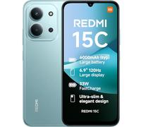 XIAOMI Redmi 15C, Smartphone 4+256GB, 6.9" 120Hz Display 7.99mm Design, MediaTek Helio G81-Ultra Octa-core, 50MP AI dual camera, 6000mAh, Mint Green, Charger Not Included