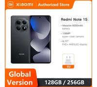 Xiaomi Redmi Note 15 Mobile Phones Global Version MTK Helio G100-Ultra 6.77" AMOLED display 108MP camera 6000mAh Smartphone 8GB 256GB Blue