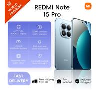 Xiaomi Redmi Note 15 Pro 4G 8+256GB Global Version MediaTek Helio G200-Ultra 6.77" 120Hz AMOLED Display 200MP 6500mAh 45W NFC Blue