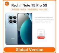 Xiaomi Redmi Note 15 Pro 5G Mobile Phones Global Version MediaTek Dimensity 7400-Ultra 6.83"AMOLED display 200MP main camera 12GB 512GB Black