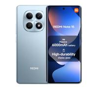 XIAOMI Redmi Note 15, Smartphone 6+128 GB, Massive 6000mAh Battery, Water Resistance, 108MP Super-clear Camera, 6.77" FHD+ Display, Glacier Blue, Warranty 2 years, Charger Not Included