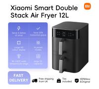 Xiaomi Smart Double Stack Air Fryer 12L UK, HD Colour Display 40-230°C 14 Preset Modes Food-contact Grade Non-stick Layer Black
