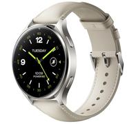 Xiaomi Watch 2 - Google WearOS Android smartwatch, Fitness Tracker, NFC Payment, 1.43 AMOLED, Advanced sleep & health monitoring, 150+ sport modes, GPS, 5ATM - Titan Gray Case With White Leather Strap
