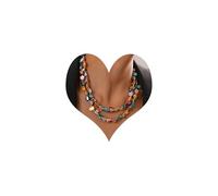 XIAOMOJEW Colorful Beaded Necklace for Women Boho Layered Turquoise Choker Statement Necklace Punk Jewelry, One size, Alloy Steel, No Gemstone