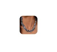 XIAOMOJEW Colorful Beaded Necklace for Women Boho Layered Turquoise Choker Statement Necklace Punk Jewelry, One size, Alloy Steel, No Gemstone