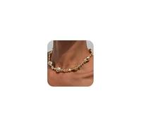 XIAOMOJEW Pearl Beaded Necklace for Women Pearl Chain Necklace Pendant Choker Statement Jewelry, One size, Alloy Steel, No Gemstone