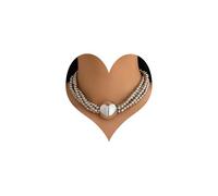 XIAOMOJEW Pearl Choker Necklace for Women Chunky Statement Necklace Layered Ball Charm Chain Choker Jewelry, One size, Alloy Steel, No Gemstone