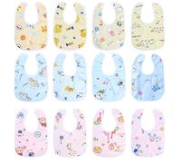 Xiaomoyu 12 Pcs Baby Bandana Dribble Bibs Drooling Bibs, Baby Teething Infant Bib, with Snaps, Soft and Absorbent, for Unisex Newborn Toddlers Bib, Aged 0-36 Months