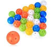 Xiaomoyu 28 Pcs Golf Practice Balls, Air Flow Hollow Practice Golf Balls, 40mm Plastic Golf Exercise Balls for Swing Practice Driving Range Home Outdoor Games Adults