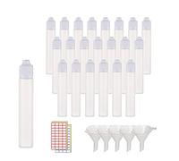 XIAONAN 20 Pcs 60ml LDPE Plastics Dropper Bottle Refillable Empty Plastic Squeezable Eye Liquid Bottle (Bottles + Caps + Tips+4 Funnel +label)