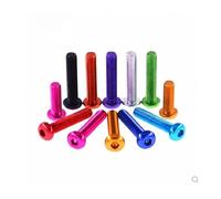 XiaoNingNing 10 PCS ISO7380 Aluminum Button Head Screw M3 M4 M5 M6 Aluminum Alloy Hexagon Hex Socket Round Head Cap Machine Screw Bolts(Purple,M4x8)