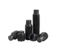 XiaoNingNing M2.5 M3 M4 M5 M6 M8 M10 M12 M14 M16 12.9 Black Grade Steel Hexagonal Head Screw DIN915 Dog Point Grub Convex Headless (16mm,50pcs M4)
