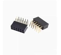 XIAONIYI 10pcs 2X2/3/4/5/6/7/8/9/10/12/20/40 Pin Double Row Right Angle Female Pin Header 2.54mm Pitch Strip Connector Socket(6P)