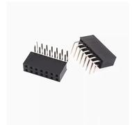 XIAONIYI 10pcs 2X2/3/4/5/6/7/8/9/10/12/20/40 Pin Double Row Right Angle Female Pin Header 2.54mm Pitch Strip Connector Socket(7P)