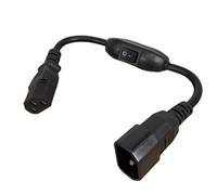 XIAONIYI C14-C13 Extension Power Cord, IEC 320 C13 Female To C14 Male With 10A On/Off Switch Power Adapter Cable