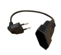 XIAONIYI European EU 2 Prong Male To Female Power Extension Cord Cable For PC Computer PDU UPS 0.5M/1M/2M/3M/4M/5M(Black,0.3M)