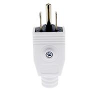 XIAONIYI US American 3 Pin Nema 5-15P AC Electrical Power Male Plug Adaptor Adapter Wire Rewireable Extension Cord Connector(White)