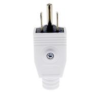 XIAONIYI US American 3 Pin Nema 5-15P AC Electrical Power Male Plug Adaptor Adapter Wire Rewireable Extension Cord Connector(White)