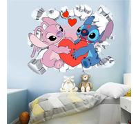 XiaoNong Lilo and Stitch Wall Decals - Kids Cartoon Wall Art - DIY Removable Stitch Decals - Themed Room Decor (Size 24 x 16 inch)