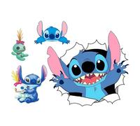 XiaoNong Lilo and Stitch Wall Decals - Kids Cartoon Wall Art for Bedroom Decor - DIY Removable Stickers for Themed Room (24 x 16 Inch)