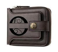 xiaopang 1PCS Men's Custom Wallet - Leather Engraved Name and Letter, Father's Day Dad Gift, Brown(Dark Brown-O)