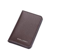 xiaopang 1PCS Slim Compact Wallet Men Soft Leather Credit Card Holders for Small ID Case Cardholder(Dark Brown)