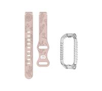 xiaopang 1PCS Strap + TPU Case For Band 2 Pattern Bracelet Silicone Replacement Loop Watch Accessories(Sand Pink)