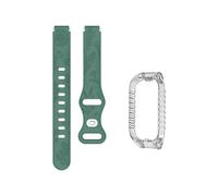 xiaopang 1PCS Strap + TPU Case For Band 2 Pattern Bracelet Silicone Replacement Loop Watch Accessories(Pine Green)