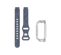 xiaopang 1PCS Strap + TPU Case For Band 2 Pattern Bracelet Silicone Replacement Loop Watch Accessories(Blue Gray)