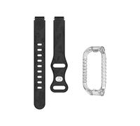 xiaopang 1PCS Strap + TPU Case For Band 2 Pattern Bracelet Silicone Replacement Loop Watch Accessories(Black)