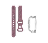 xiaopang 1PCS Strap + TPU Case For Band 2 Pattern Bracelet Silicone Replacement Loop Watch Accessories(Smoky Purple)