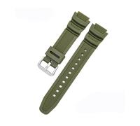 xiaopang 1PCS Watch Strap 18mm For AE1200 / 1300 1000 W-219 Replacement Silicone Rubber Band(Army Green S)