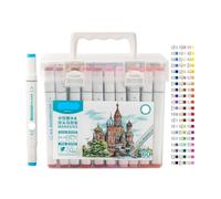 xiaopang 1PCS Water-based Markers Multi-color Double-ended Odorless Square Watercolor Marker Highlighter Art Brushes(60 color)