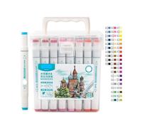 xiaopang 1PCS Water-based Markers Multi-color Double-ended Odorless Square Watercolor Marker Highlighter Art Brushes(48 color)