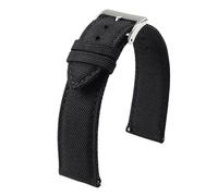 xiaopang 1PCS Waterproof Sailcloth Watch Band 18mm 19mm 20mm 21mm 22mm 24mm Strap Nylon Sports Wrist Bracelet(Black,20mm)