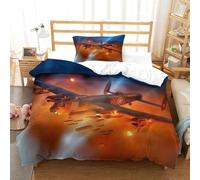 XiaopangXY 3D Lancaster Bomber Print Duvet Cover Set Single（135x200cm）, Breathable WW II Aircraft Bedding Set, Fashionable Quilt Cover Set for Kids & Adults Decoration Kids