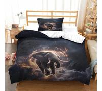 XiaopangXY 3d Pattern Elephant Comforter Cover, Soft & Delicate Black Duvet Cover with Pillowcase, Cozy 3 Pcs Bed-Sets, Luxe Bedding Set for Kids Teens & Adults Single（135x200cm）