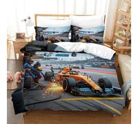 XiaopangXY 3D Printed Grand Prix Racing Quilt Cover Breathable Duvet Cover Formula racing Comforter Cover with Pillowcase Bedding Set Microfiber for Childs & Adults 3 Pieces King（220x240cm）