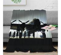 XiaopangXY 3D WW II Aircraft Flannel Blanket for Bed Super Soft Lancaster Bomber Blanket for Fall & Winter, No Pilling, No Shedding, Lightweight Decorative Fuzzy Plush Bedding for Couch