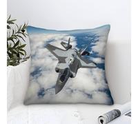 XiaopangXY 45x45cm F22 Fighter Jet Cushion Covers, Microfiber Decorative F-22 Raptor Throw Pillow Covers for Sofa Couch Car Bedroom Home Decor